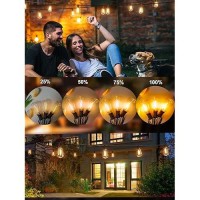 Damaing Outdoor String Lights Led 50Ft Waterproof Patio Lights With 27 Vintage Shatterproof Led Edison Bulbs Outside Lighting Co