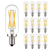 Greeogin Dimmable T6 E12 Led Edison Bulbs,4W Equal 40W Candelabra Incandescent Bulbs, Clear Vintage T25 Tube Light Bulbs For Ceiling Fan, Pendant, Wall Scones 12Pack