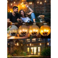 Damaing Led Outdoor String Lights 100Ft Waterproof Patio Lights With 52 Dimmable Edison Bulbs Shatterproof Outside Hanging Strin