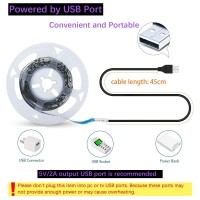 Hauty Blacklight Led Strip Usb Powered, 6.5Ft/2M Smd5050 Total 120 Leds (60 Led/M) 5V 12W Flexible Cuttable Uv Led For Glow In The Dark Party, Halloween Decor