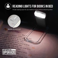 Egwaser Book Reading Light, Portable Usb Rechargeable Led Clip On Book Lights For Reading In Bed, 3 Brightness Adjustable Dimmable Bookmark Light For Eye-Protection, Reading Lamp (Gray)