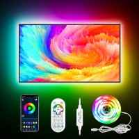 Daymeet Tv Led Backlight,13.1Ft Icrgb Led Lights For Tv Usb Tv Led Light Strip For 40-65 Inch Tv/Monitor Behind Lighting, Rainbow Color Led Tv Lights, Music Sync Bluetooth App Control With Remote