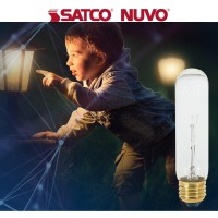 Satco S3700 25 Watt 120 Volt T10 Decorative Chandelier Light Bulb; Clear; 200 Lumen 2700K Warm White Light; E26 Medium Base (10 Light Bulbs)