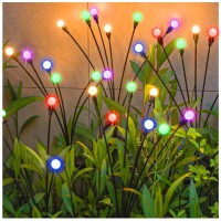 Tonulax Solar Garden Lights, Starburst Swaying When Wind Blows, Solar Lights Outdoor Decorative, Color Changing Rgb Light For Yard Patio Pathway Decoration(4 Pack)