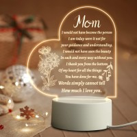 Christmas Gifts For Mom From Daughter Son - Mom Birthday Gifts Night Light, Mom Gifts For Christmas, Mother'S Day, Birthday, Thanksgiving, Acrylic Night Lamp Gifts For Mom, Stepmom