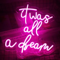 Wanxing It Was All A Dream Neon Signs Pink Led Sign Wedding Neon Lights For Wall Decor Usb Powered Switch Dimmable Led Neon Sign