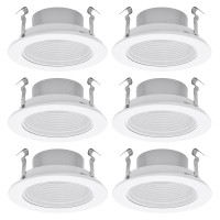 6Pack Procuru 4 Recessed Can Light Metal Trim With Step Baffle White Fits Only In 4 Inch Cans And Requires Light Bulb Not