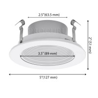 6Pack Procuru 4 Recessed Can Light Metal Trim With Step Baffle White Fits Only In 4 Inch Cans And Requires Light Bulb Not