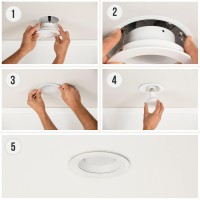 6Pack Procuru 4 Recessed Can Light Metal Trim With Step Baffle White Fits Only In 4 Inch Cans And Requires Light Bulb Not