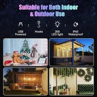 Dazzle Bright Window Curtain Fairy Lights 300 Led Rgb Color Changing Copper Fairy Lights With Remote 4 Lighting Modes Usb Powe