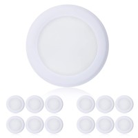 Topeler 12Pack Surface Mount Led Ceiling Light, 6 Inch Low Profile Dimmable Flush Mount Led Disk Light, Installs Into J-Box Or Recessed Can, Energy Star & Etl-Listed, 15W 1000Lm 3000K Warm White