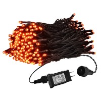 Weillsnow 200 Led Orange Halloween Lights, 66Ft Plug In Waterproof String Lights With 8 Modes For Halloween Christmas Garden Decorations(Orange)