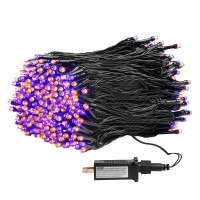 Weillsnow 164Ft 500 Led Halloween Lights, 8 Modes Waterproof Plug In String Lights For Halloween Indoor Outdoor Yard Party Wedding Garden Home Decorations (Purple & Orange)