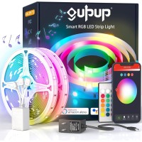 Gupup Wifi Led Lights 100 Ft,Tuya Smart App Controlled Led Strip Lights,Work With Alexa And Google Assistant Devices,Sound Activated Light Strip,Music Sync,Color Changing Led Lights(App+Remote+Voice)