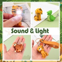 6 Pieces Nurse Flashlight Pediatric Nurse Flashlight Keychain Animal Flashlight Puppy Keychain Tiger Flamingo Sloth Dinosaur Cat