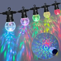 Afirst Disco Ball String Lights - 41Ft Party Light String Weatherproof Shatterproof Color Changing Christmas Lights For Holiday Party Decor