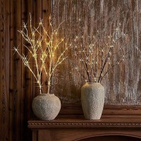 Birchlitland Lighted Brown Branches 32In 100 Led With Timer Battery Operated Artificial Tree Branch With Warm Willow Branch Lig