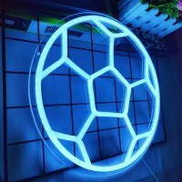 Dimmable Soccer Neon Sign For Bedroom Neon Soccer Ball Sign Soccer Neon Light For Bedroom Birthday Party Home College Decor Club Kids Holiday Gifts,12 X 12 Ice Blue