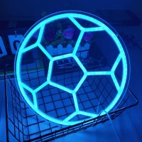 Dimmable Soccer Neon Sign For Bedroom Neon Soccer Ball Sign Soccer Neon Light For Bedroom Birthday Party Home College Decor Club Kids Holiday Gifts,12 X 12 Ice Blue