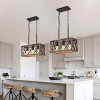 Keesfu Farmhouse Kitchen Island Lighting 3 Lights Pendant Lighting Fixtures Adjustable Height Industrial Dining Room Light Fo