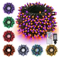 Toodour Halloween Lights Rgb String Lights 82Ft 200 Led Orange Purple Halloween Lights String With Remote Timer Color Changi