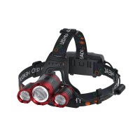 Headlamp Rechargeable 6000 Lumens Super Brightest 4 Modes Head Lamp For Adults Zoom Waterproof Headlight 90?Angle Adjustable Head Lights For Outdoor Camping Hunting Running Hiking(Red)