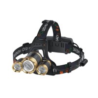 Headlamp Rechargeable 6000 Lumens Super Brightest 4 Modes Head Lamp For Adults Zoom Waterproof Headlight 90?Angle Adjustable Head Lights For Outdoor Camping Hunting Running Hiking(Gold)