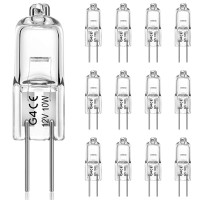 Weshlmpo G4 Bulb,12V 10W Halogen Light Bulbs 2 Pin,G4 Light Bulbs Replacement For Under Cabinet Puck Light,Chandeliers, Accent Lights, Track Lighting (12 Pack)