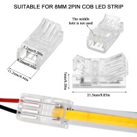 Cob Led Strip To Wire Connector 20 Pieces Waterproof Led Adapter Connectors Transparent Solderless Led Light Strip Connectors Fo