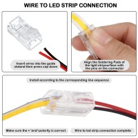 Cob Led Strip To Wire Connector 20 Pieces Waterproof Led Adapter Connectors Transparent Solderless Led Light Strip Connectors Fo