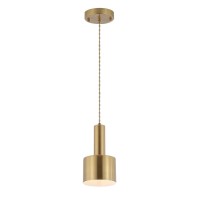 Fivess Lighting Modern Mini Pendant Light With 4W Led Bulb, One-Light Adjustable Metal Pendant Lighting Fixture For Kitchen Island Cafe Bar, Gold