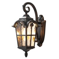 Dewenwils Outdoor Wall Light Fixtures Wall Mount, Black Roman 17.7