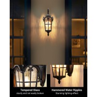 Dewenwils Outdoor Wall Light Fixtures Wall Mount, Black Roman 17.7