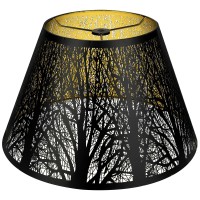 Medium Lamp Shade, Alucset Barrel Metal Lampshade With Pattern Of Trees Lampshade For Table Lamp, 7X13X7.8 Inch, Metal Lampshades, Spider