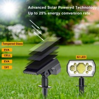 Solar Spot Lights Outdoor, [6 Pack/3 Modes] Solar Landscape Spotlights Ip67 Waterproof Solar Powered Outdoor Lighting Products For Landscaping Garden, Yard, [Cold White/62 Led] Spotlight Dusk To Dawn