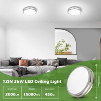 2 Pack 36W Led Ceiling Light Fixture (450W Equiv), 12