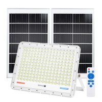 Tinsum 500W Solar Led Flood Lights Outdoor, 30000 Lumens Solar Security Street Lights Dusk To Dawn 1920Led With Remote White Led For Parking Lot,Stadium,Yard,Swimming Pool, Pathway,Flag Pole