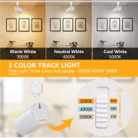 Vanoopee 3Color 20W H Track Lighting Heads Dimmable No Flicker Bright Led Track Lighting Fixtures For Accent Task Retail Kitche