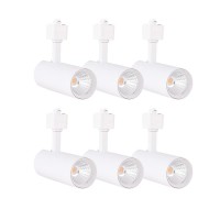 Mirrea 16.5W Dimmable Led Track Lighting Heads Compatible With Single Circuit H Type Rail Ceiling Spotlight 90 Cri 24 White Finish Pack Of 6 (4000K Neutral White)