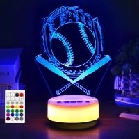 Kymellie Baseball Gifts Night Light For Boys Baseball Room Decor 14 Colors Sports Lamp With Remote Entity Key Timing Function