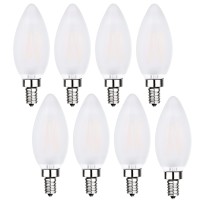 Sunaiony Frosted Led Candelabra Bulbs Dimmable 60 Watt Chandelier Light Bulb, Torpedo Frosted Led E12 Led Bulb 6W 3000K For Ceiling Fan, Pendants, 8 Pack