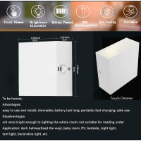 Zyi Indoor Led Wall Lamp With Touch Switch, Cordless Lamp Rechargeable Usb Wall Sconce Lights Battery Powered Bedside Lamps For Bedroom Children'S Room Corridor Stairwell