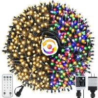 Tcamp Color Changing Christmas Tree Lights Outdoor Indoor 800 Led 262Ft Warm White Multicolor Christmas String Lights 11 Modes