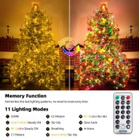 Tcamp Color Changing Christmas Tree Lights Outdoor Indoor 800 Led 262Ft Warm White Multicolor Christmas String Lights 11 Modes