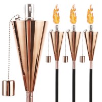 Fab Based Oil Torch Lamp Torch For Outsidepatiogardenlawnbackyard 55 Inch Stainless Steel Fiber Glass Wick Set Of 4