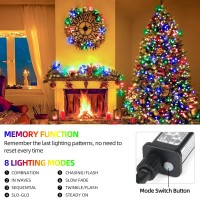 Tcamp 262Ft 800Led Multicolor Christmas Tree Lights Outdoor Indoor Decorations Led Christmas String Lights With Memory Timer Fu