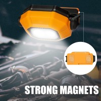 Led Rechargeable Work Light, 1500Lm Portable Cob Magnetic Lights With 3 Modes & 360