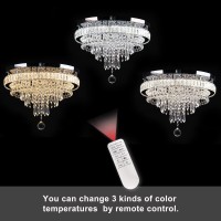 Frixchur 197 Modern Crystal Chandeliers Crystal Ceiling Light Led Remote Control Chandelier Light Fixture For Bedrooms Living