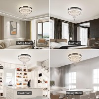 Frixchur 197 Crystal Chandelier Crystal Ceiling Light Modern Led Flush Mount Chandeliers Light Fixture For Bedrooms Living Di