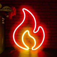 Flame Neon Sign Flame Led Light Sign For Wall Decor Hanging Flame Shaped Light Usb Or Battery Powered Fire Neon Sign For Kids